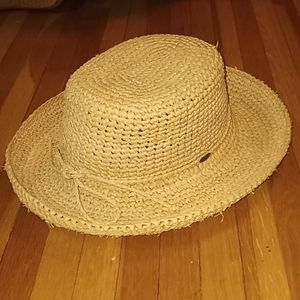 Scala Collezione hand-crocheted raffia straw hat~unisex